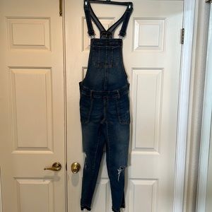 Indigo Blue side stretch maternity overalls